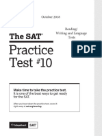 October 2018 SAT Test Practice Test 10 Reading Writing and Language Version