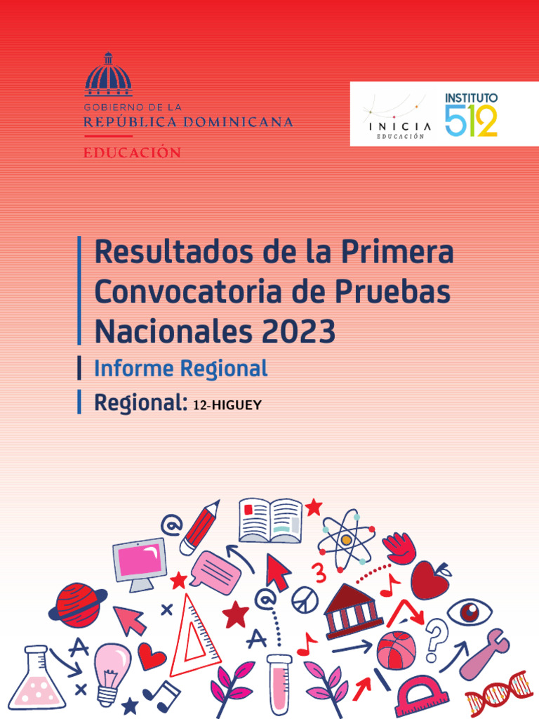 Resultados Pruebas Nacionales 2023 Higuey | PDF | Plan de estudios ...