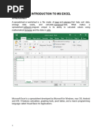 Advance Excel front page