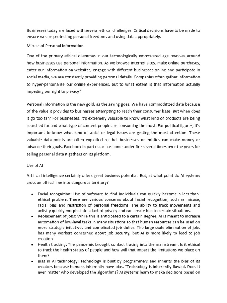 Ethical Issues In Technology Pdf Artificial Intelligence