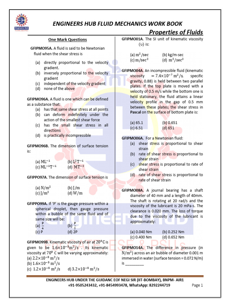 Absolute Pressure in Fluid Mechanics | PDF | Shear Stress | Buoyancy