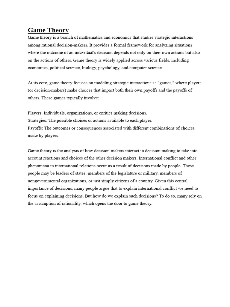 International Relations | PDF | Game Theory | League Of Nations