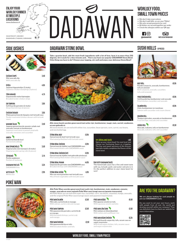 Dadawan Stone Bowl Menu Overview | PDF | Sauce | Japanese Cuisine