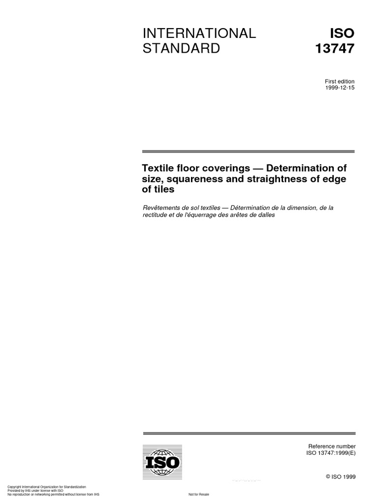Iso 13747-1999 | PDF | International Organization For Standardization