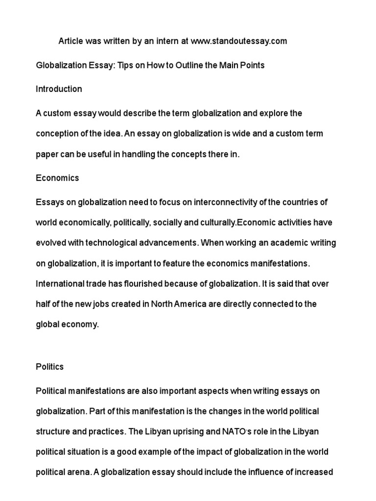 Globalization college essay picture