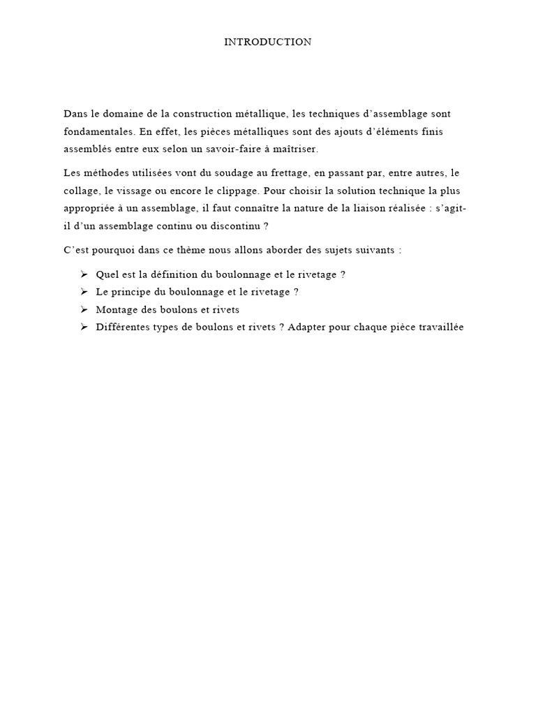 Définition du Boulonnage et Rivetage | PDF | Vis de fixation | Rivet