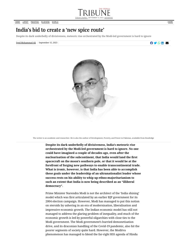 india-s-bid-to-create-a-new-spice-route-pdf-narendra-modi
