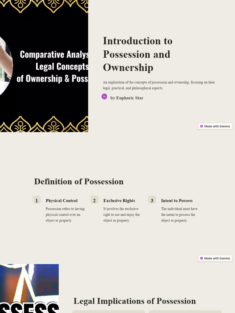 Introduction To Possession and Ownership: by Euphoric Star | PDF ...