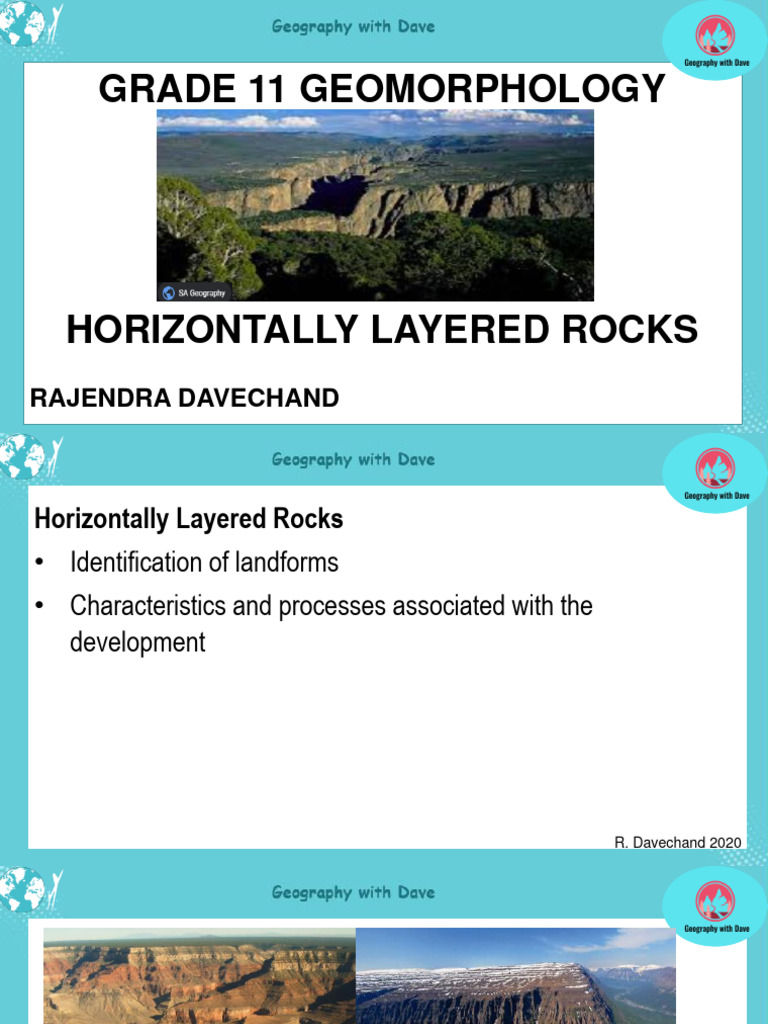 Horizontally Layered Rocks in Geomorphology | PDF | Erosion | Plateau