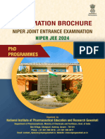 Information Brochure: Niper Joint Entrance Examination