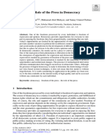 The Role of The Press in Democracy: Abstract. One of The Freedoms Possessed by Every Individual Is Freedom of