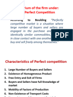 Equilibrium of The Firm Under Perfect Competition