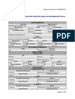 Planilla de Inscripción Del Registro Único de Información Fiscal