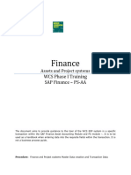 Finance: WCS Phase I Training SAP Finance - PS-AA