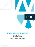 Al Ain British Academy: Grade Card