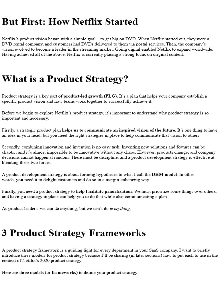 Netflix's Product Strategy Evolution | PDF | Netflix | Streaming Media