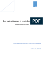 Las Matemáticas en El Currículum Educativo