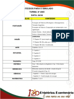 8º ANO - Conteúdos para o SIMULADO