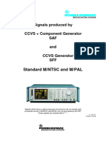 Signals Produced by CCVS-Component Generator SAF and CCVS Generator SFF