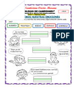 Ficha de Las Emociones Personal Social 2024