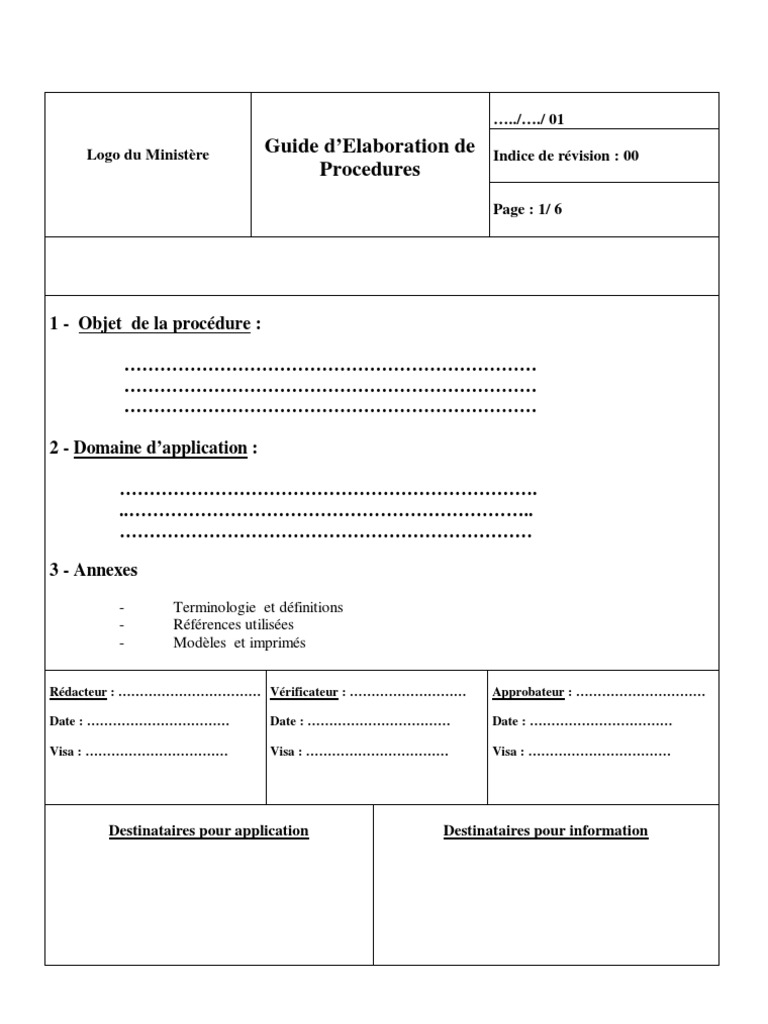 Guide d'Élaboration de Procédures | PDF | Application | Recrutement