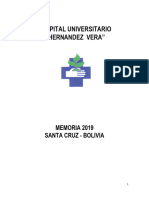 MEMORIA Hospital Universitario Hernández Vera Santa Cruz de La Sierra Año 2019