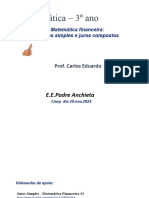 3º Ano - Matemática Financeira - JUROS SIMPLES E COMPOSTOS