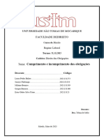 Faculdade Dedireito Universidade São Tomas de Mocabique: Cumprimento e Incumprimento Das Obrigações