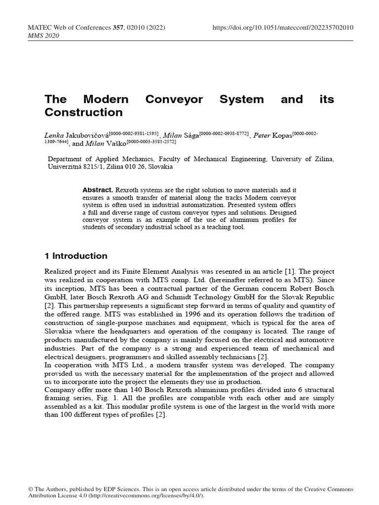Modern Conveyor System Construction | PDF | Programmable Logic ...