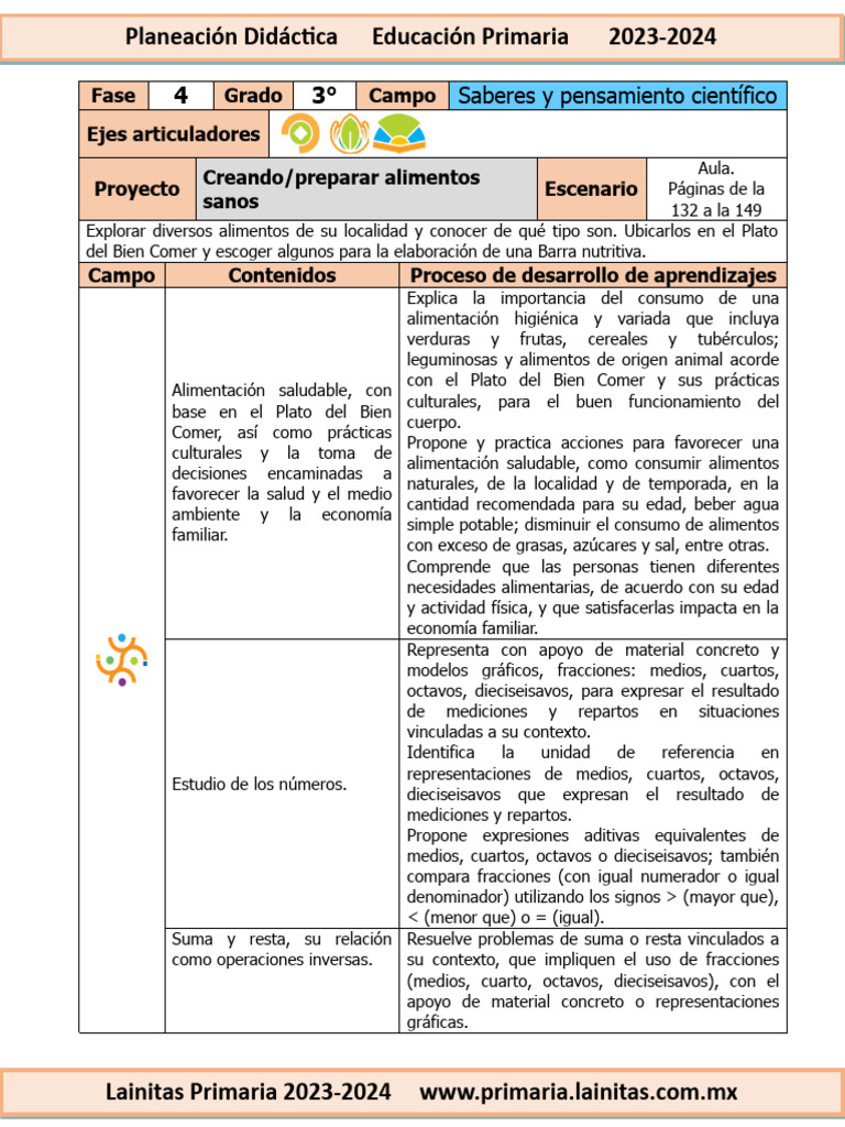Proyecto Alimentación Saludable Tercer Grado | PDF | Alimentos