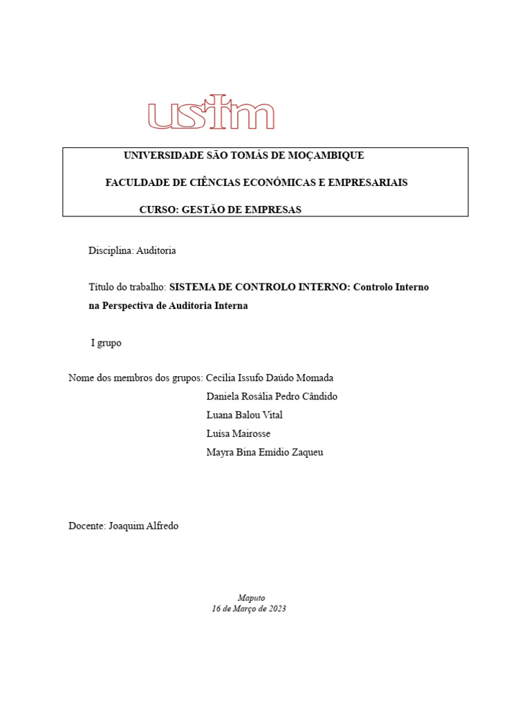 Tipos de Controle Interno na Auditoria | PDF | Auditoria interna ...
