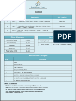 The Golden Palms Price List