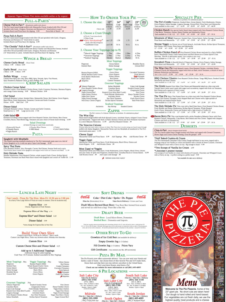 Pie Take-Out Menu | PDF