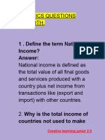 Economics Questions Class 10th