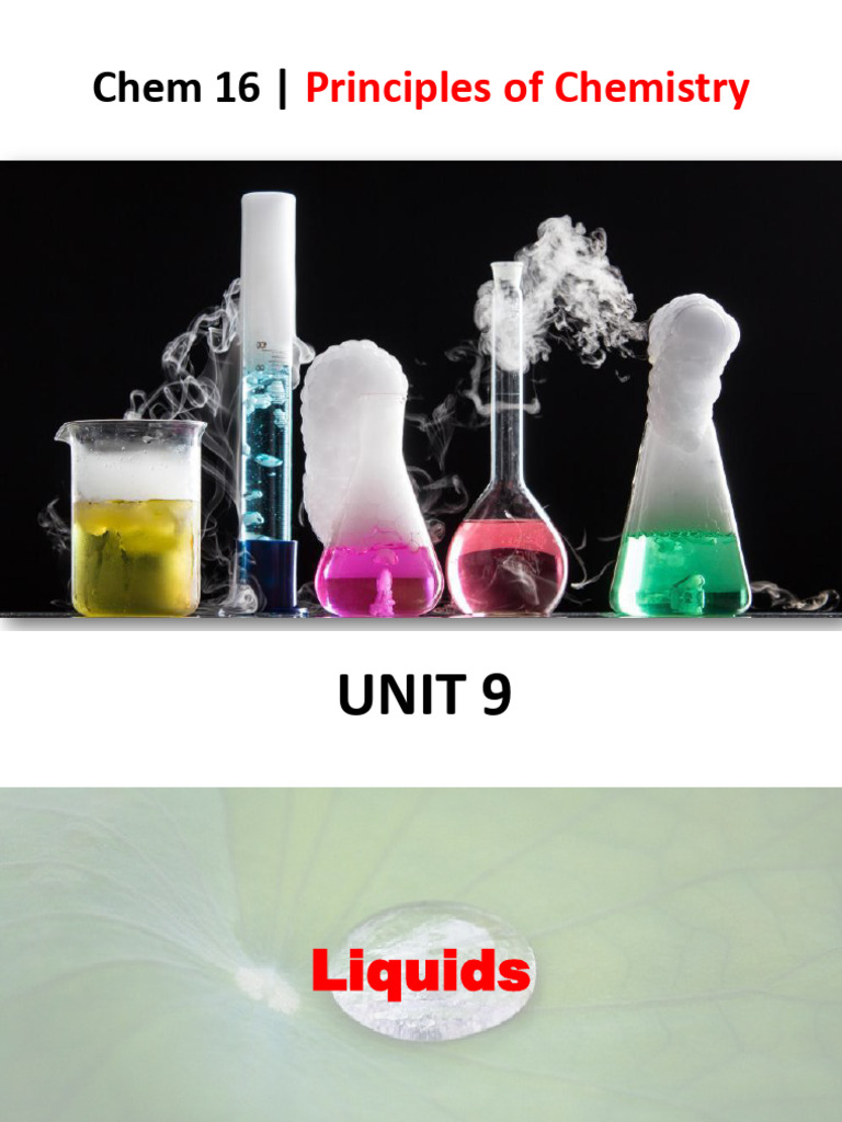 CHEM-16 Unit 09 Liquids | PDF | Intermolecular Force | Chemical Polarity