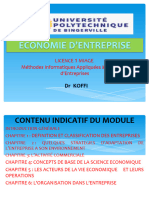 COURS ECONOMIE D'ENTREPRISE Dr KOFFI