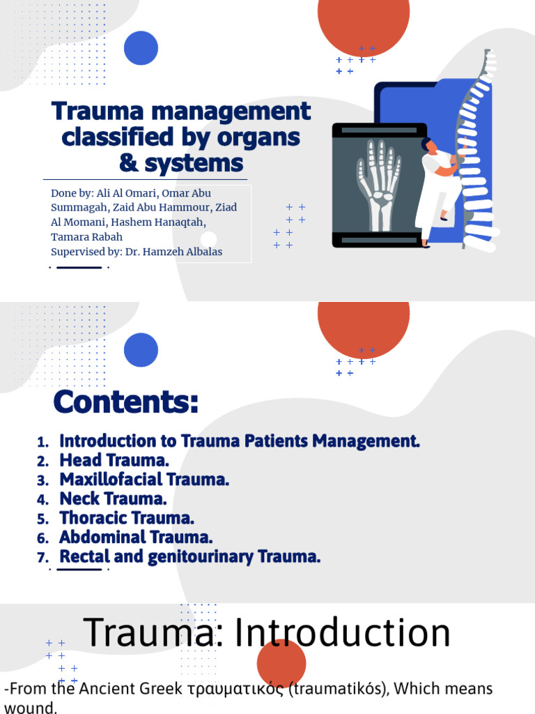 Trauma Management Classified by Organs & Systems Group C33 PDF