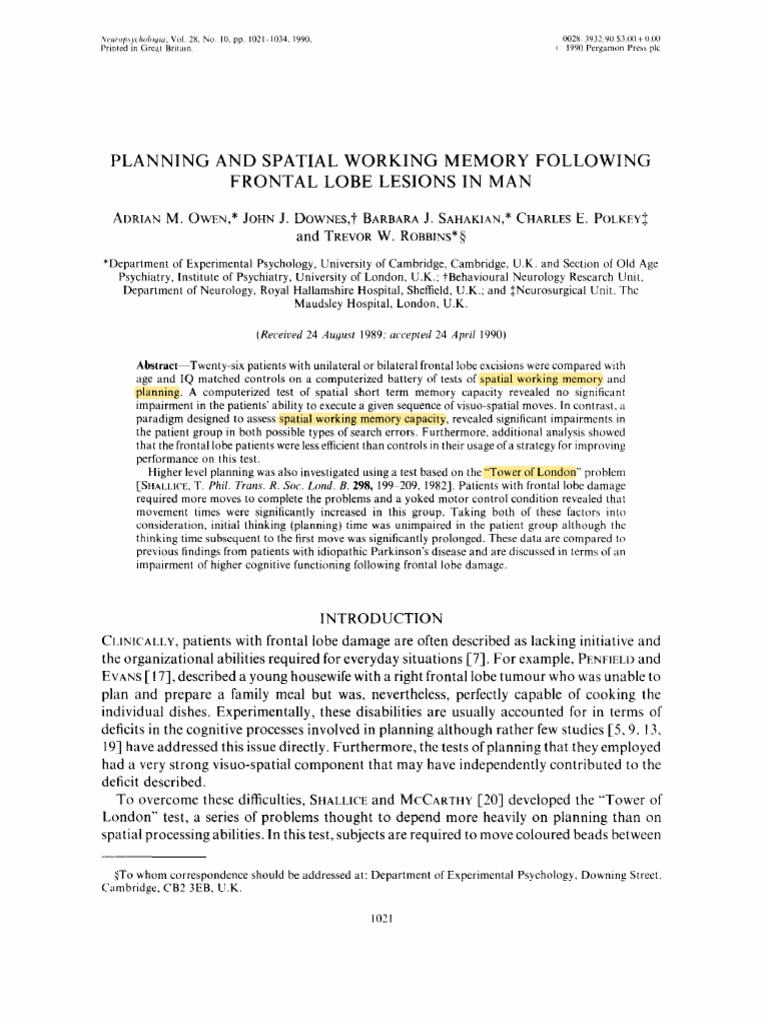 1990 Owen SWM PLANNING Lesiosn | PDF | Wechsler Adult Intelligence ...