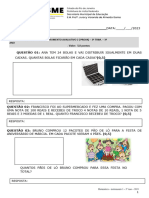 Matemática - Instrumento Avaliativo 2 - 3º Trimestre - 2023