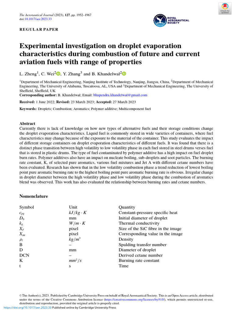 Experimental Investigation On Droplet Evaporation Characteristics ...