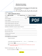 Adult Confirmation Planning Form