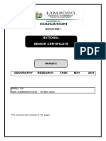 Geography - Grade - 12 - Research - Task 2024-1