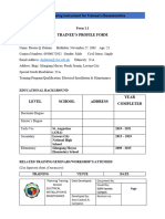 Trainees Profile Form Template Dex