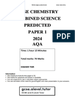 Chemistry AQA COMBINED SCIENCE 1 (H) 2024 PREDICTED