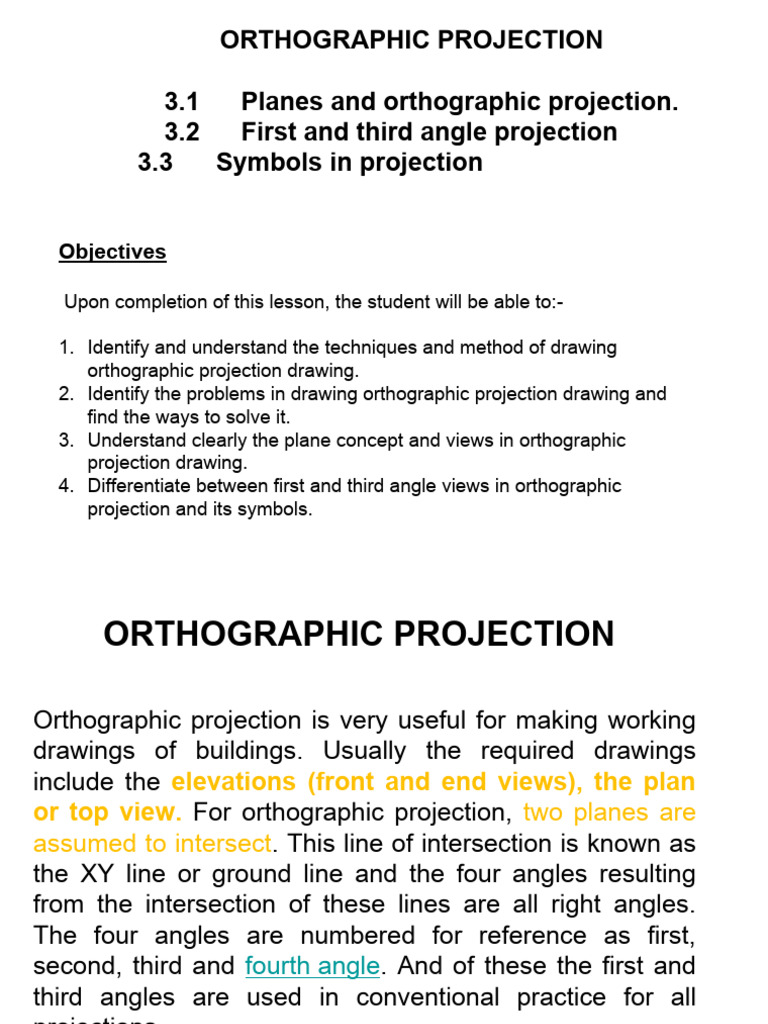 Orthographic Projection Techniques | PDF | Geometry | Classical Geometry