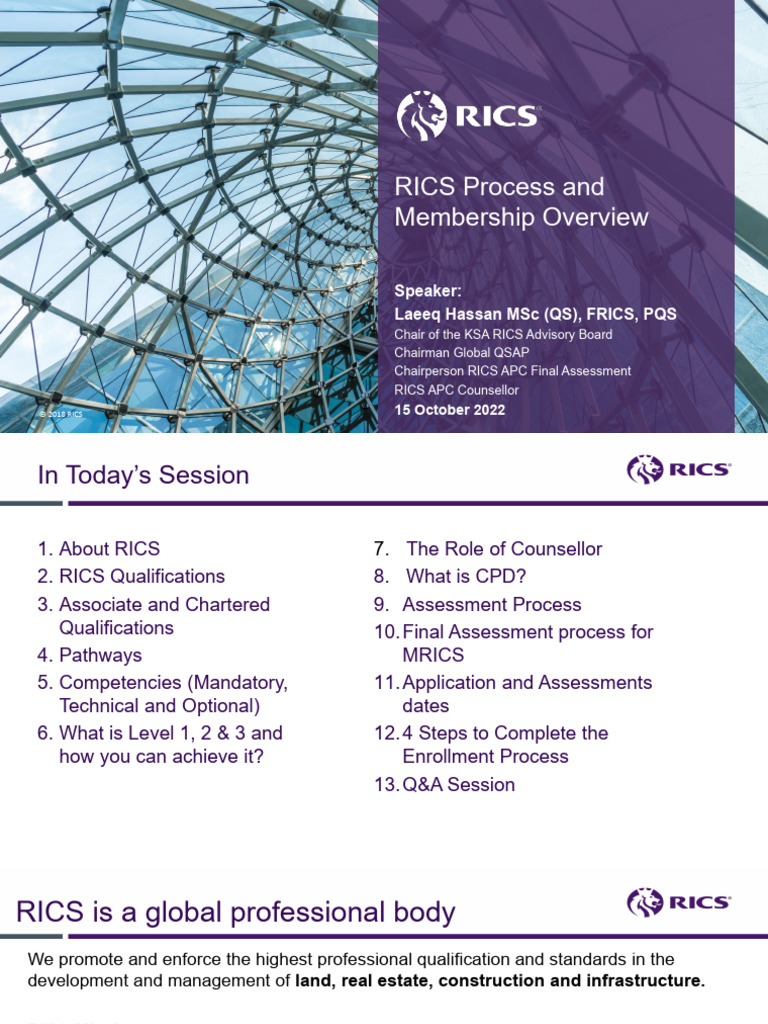 RICS Process and Mempership Overview | PDF | Professional Development ...