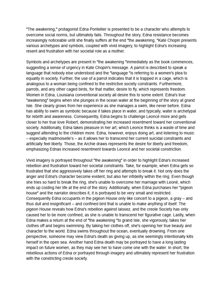 Edna Pdf The Awakening Chopin Novel