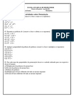 Atividades Sobre Potência - 9° Ano