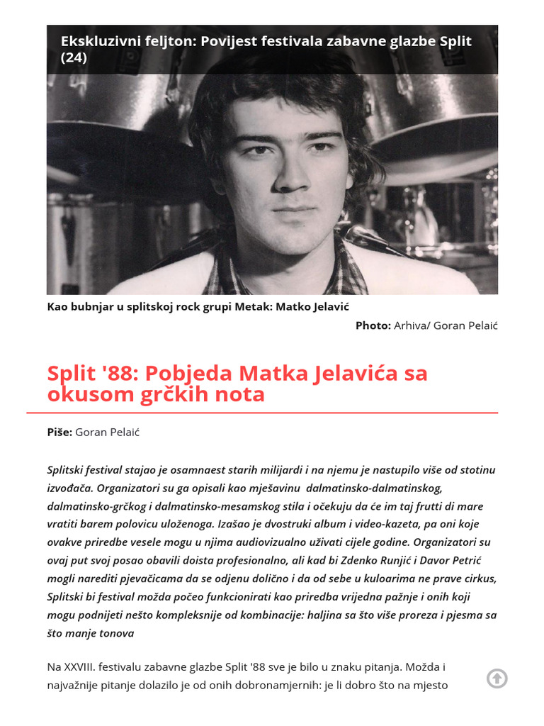 Split '88 - Pobjeda Matka Jelavića Sa Okusom Grčkih Nota - XXZ Portal PDF