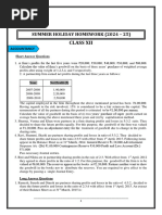 Class Xii Summer Holiday Homework All Merged